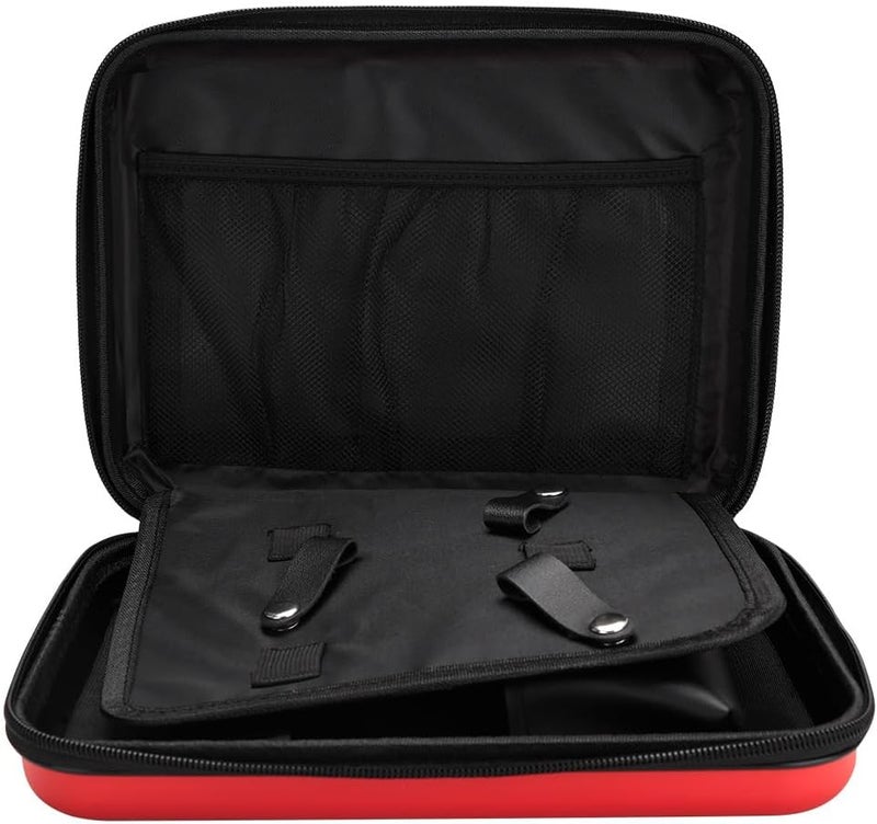 BarberTop Barber Bag for Clippers Supplies, Sturdy Clipper Storage Case for Barber Accessories, Hair Trimmer Organizer Travel Bag for Men Razor Guard Grooming Kits (Big-Red) - Image 4